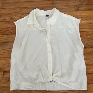 Button down short sleeved blouse